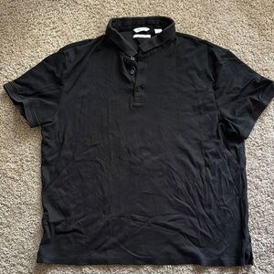 Calvin Klein Black Polo Shirt Short Sleeve Knit